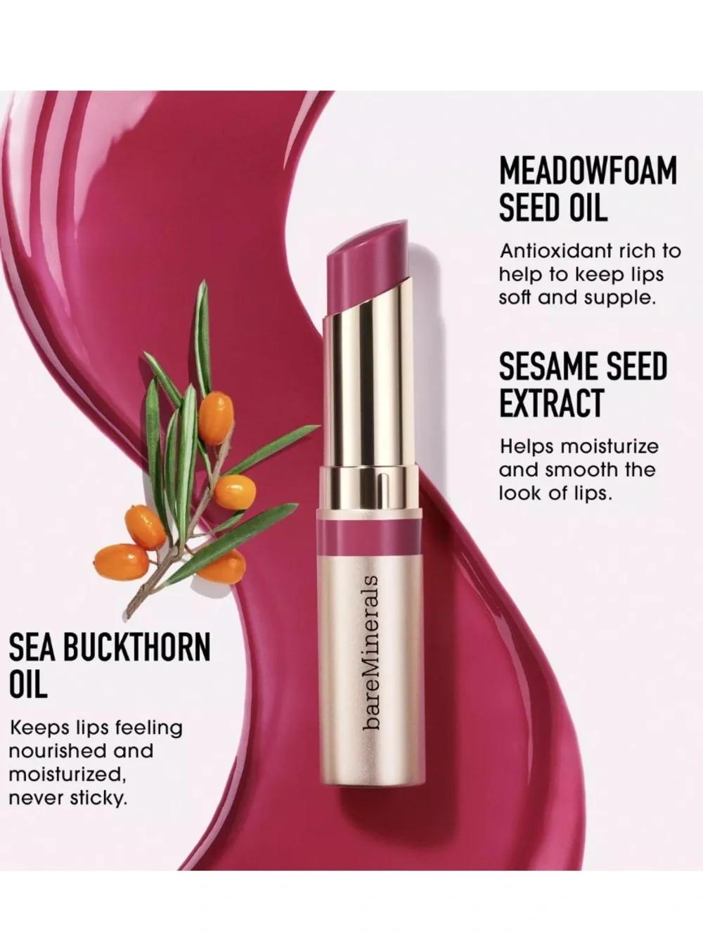 bareMinerals Dewy Lip Gloss-Balm in Affection 3g BRAND NEW IN BOX